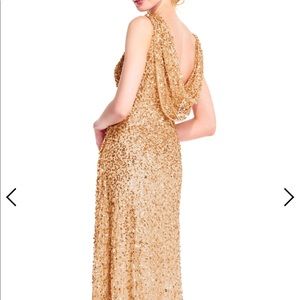 Adrianna Papell Gold Sequin Dress 18w